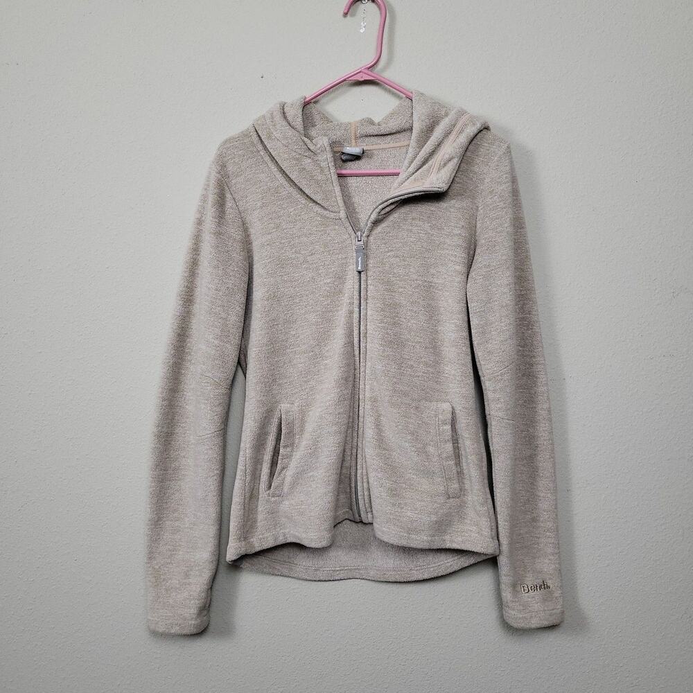 Bench Womens Beige Multipurpose City Clothing Pockets Full Zip Hoodie Size M